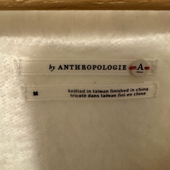 Anthropologie White Crew Neck Short Sleeve Sweater - Picture 2 of 10